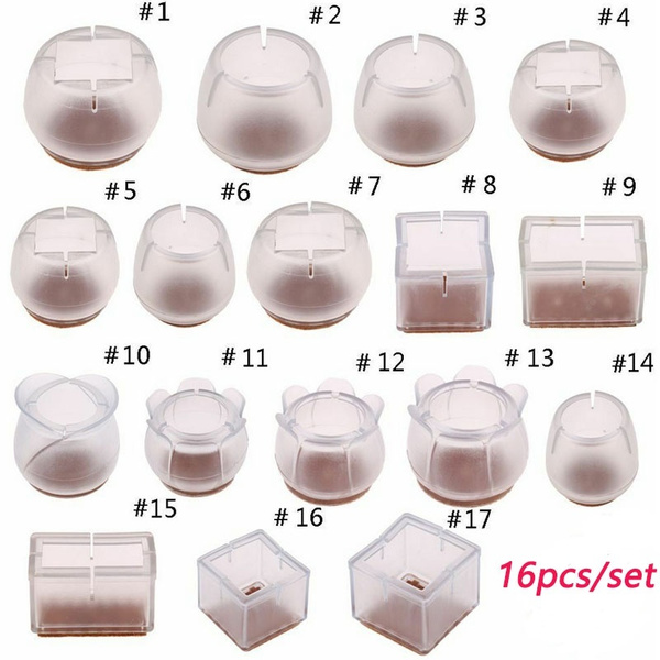 10* Silicone Chair Leg Cap Pad Furniture Table Square Feet Cover Floor Protector 