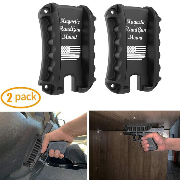 thumbnail image 2 of 50lb Magnetic Gun Mount For Car - Rubber Coated Pistol Holster Holder Rack For Truck/Vehicle 2 of 6