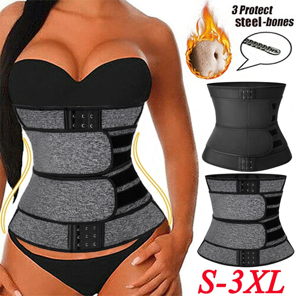 Women Waist Trainer Cincher 3 Straps - Tummy Control Sweat Girdle