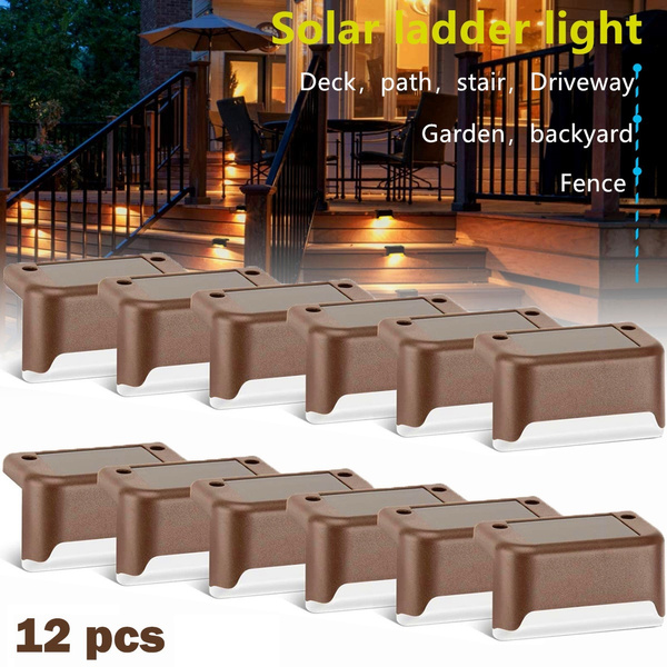 4/8/12 Solar LED Deck Lights Outdoor Path Garden Pathway Stairs Step Fence Lamp 