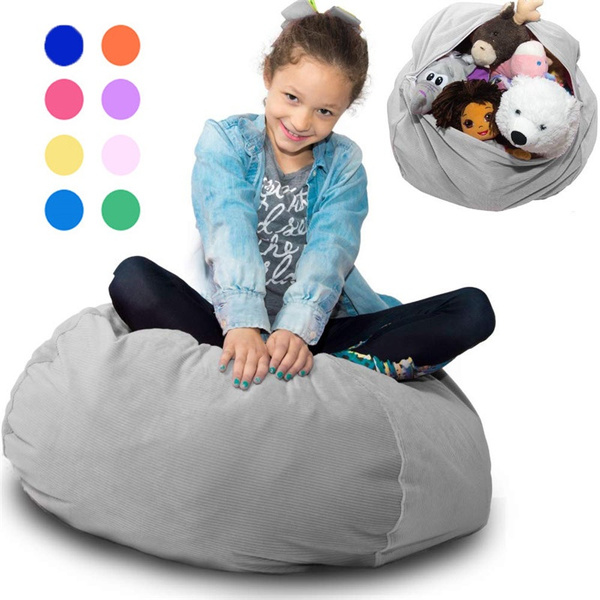Kids Plush Toy Storage Bean Bag Large Capacity Stuffed Children Plush ...