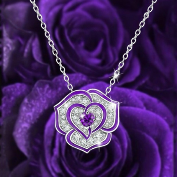Handmade Purple Beaded Delicate Dainty Silver Sterling Necklace - Ruby Lane