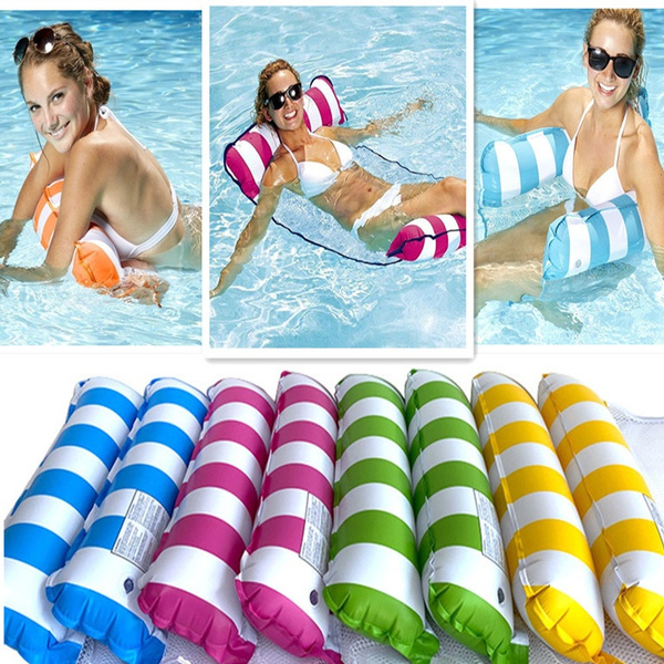 Portable Foldable Swimming Rafts Floating Chair Pool Float for Adults and Kids Lounge Chair Multi-Purpose Saddle Yogafa Hammock Inflatable Pool Float Drifter