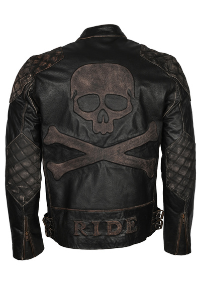 Jackets 4 Bikes Skull and Bones Leather Biker Jacket - Vintage Jackets ...