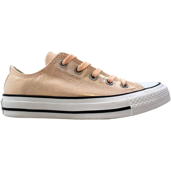 Converse rose gold all star outlet metallic leather ox trainers