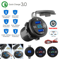 Presa USB 12V, Doppia Quick Charge 3.0 Caricatore Auto per