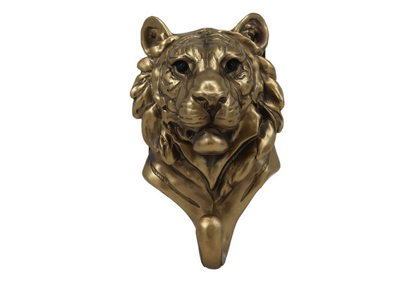 Ebros Bronzed Bengal Tiger Bust Wall Hook Hanger Forest Jungle Trophy  Taxidermy Giant Cat Tigers Wall Mount Hooks Decor Sculpture Plaque Figurine