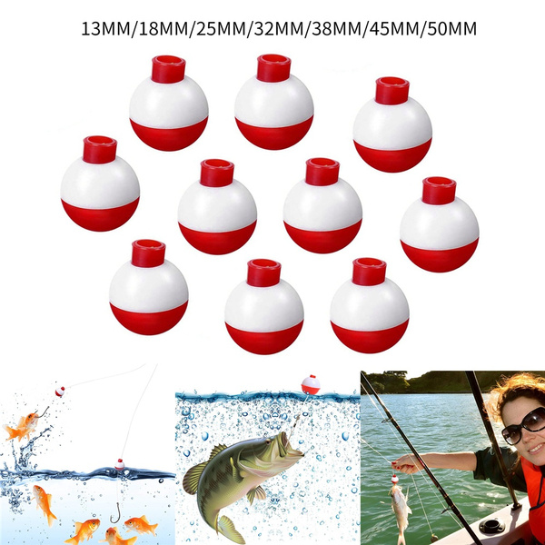 10pcs Fishing Lure Red and White Float Balls For fishing Bobbers Drift  Indicator Fish Accessory Tool
