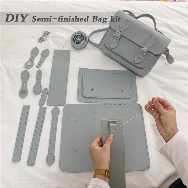 DIY Leather Cambridge Bag Handmade Sewing Women Crossbody Shoulder Bag  Handcrafted Semi-finished Kit