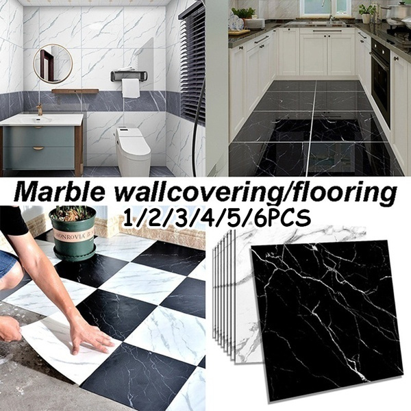 6pcs Wall Sticker Self Adhesive Tiles Floor Stickers Marble