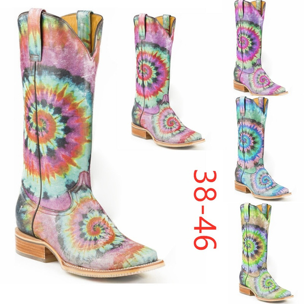 tie dye cowboy boots