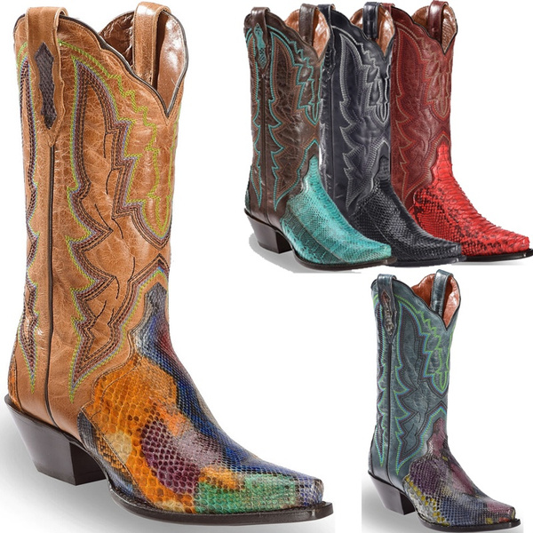 belly cut python boots