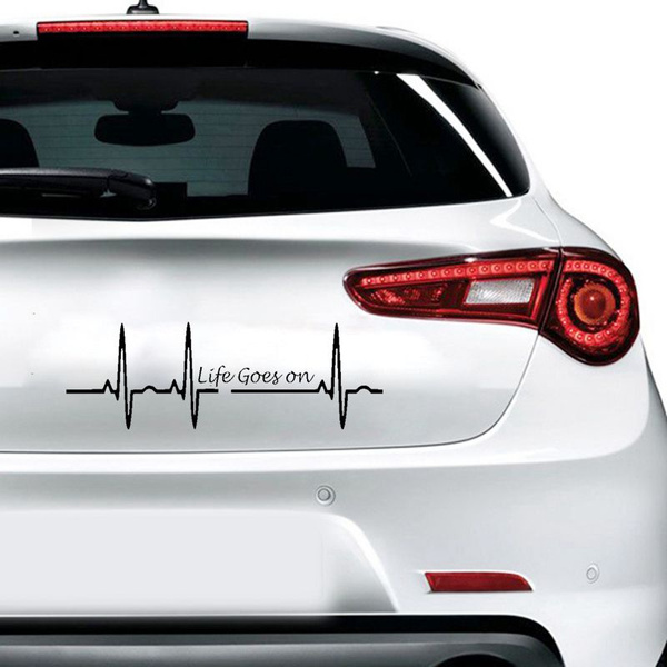 Car Sticker 3D Heart Beat Trackpad Life Goes On Decals Car Reflective StickeTA