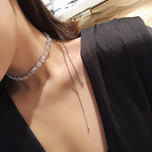 Crystal Wedding Accessories Rhinestones Necklace Women Chain Gothic Punk Jewelry Crystal Wedding Accessories Rhinestones Necklace Women Chain Gothic Punk Jewelry