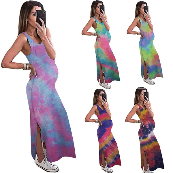 tie dye maternity romper