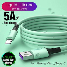 Liquid Silicone 5A USB Durable Data Cable 1.2m/1.8m Fast Charging  Data Cord For IPhone/Micro usb/Type-C