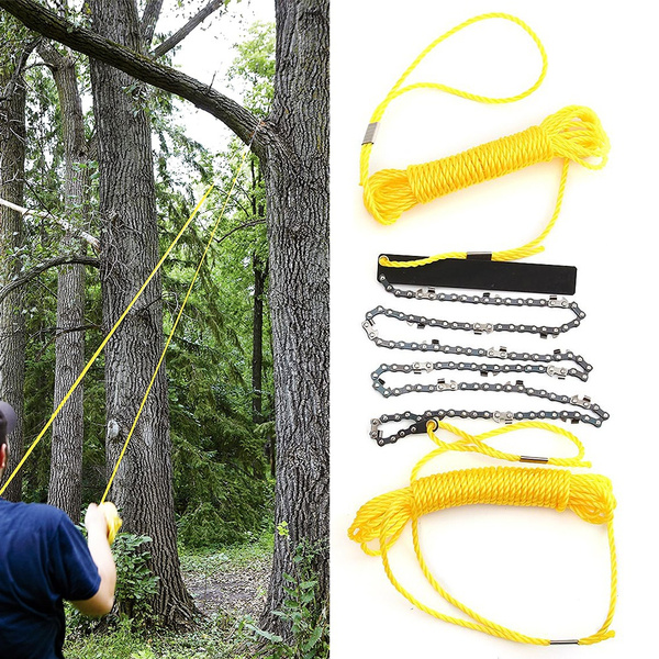 48 Inches Hand Chain Saw Rope Chain High Reach Tree Branch Cutting Pruning  Survival Chain Saw for Outdoor Camping Gardening