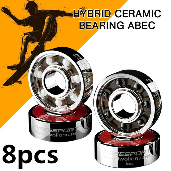 8 pcs dust-proof ceramic bearing Freesport 608-RS inline skates ABEC9 tw 