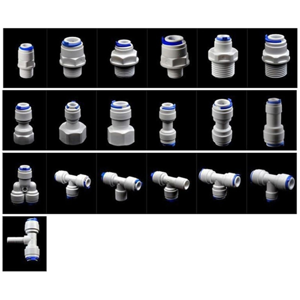 no logo WSF-Adapters 1pc 1//4 OD Tube Y Type PE Pipe Fitting Hose Plastic Quick Connector Aquarium RO Water Filter Reverse Osmosis System
