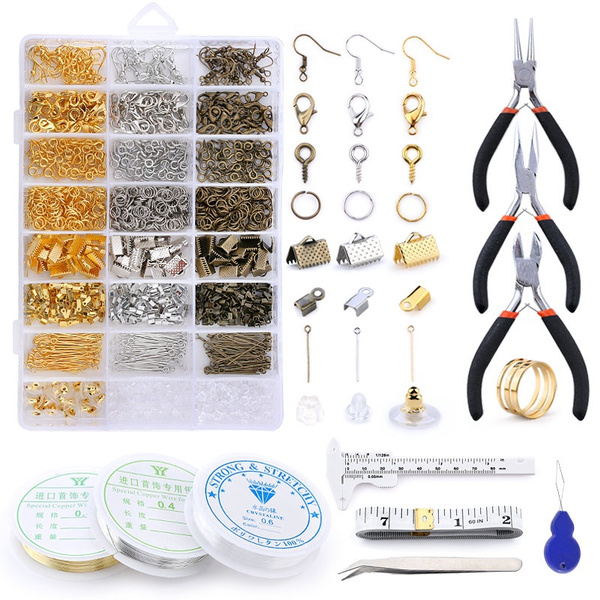 15 Style Grids Metal Jewelry Making Kit DIY Necklace Materials Repair Tool  with Accessories Findings and Beading Wires Earring Hook Jewelry Making  Supplies Kit