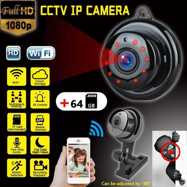Mini Wireless WIFI 1080P IP Camera Smart Home Security Infrared Night  Vision Surveillance Camera Cloud Storage CCTV P2P Monitor[16/32/64G TF  Card(optional)]