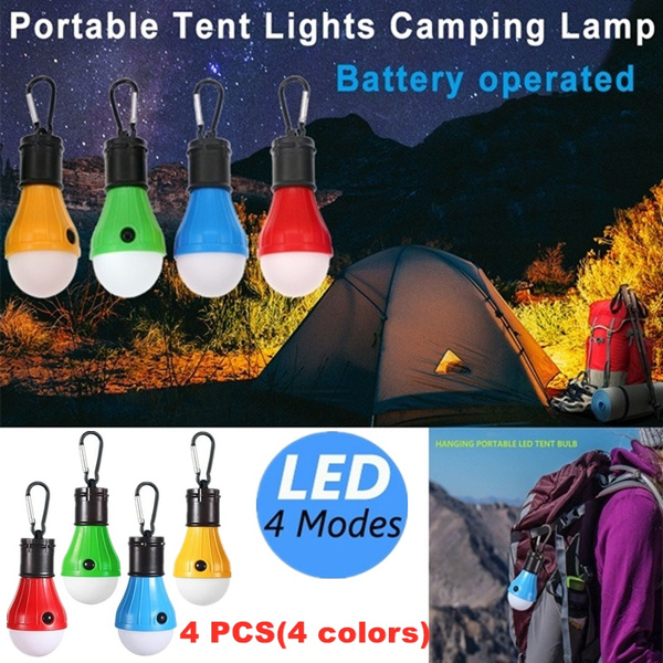 4Pcs Outdoor Portable Hanging LED Camping Tent Light Bulb Fishing Lantern Lamp/ 