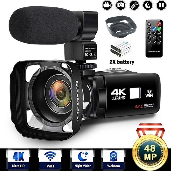 4K Camcorder Video Camera Ultra HD WiFi Digital Camera 48.0MP 3.0 inch