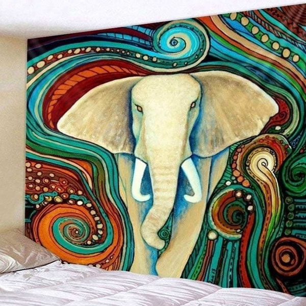 Elephant Print Tapestry Indian Tapestry Wall Hanging Elephant