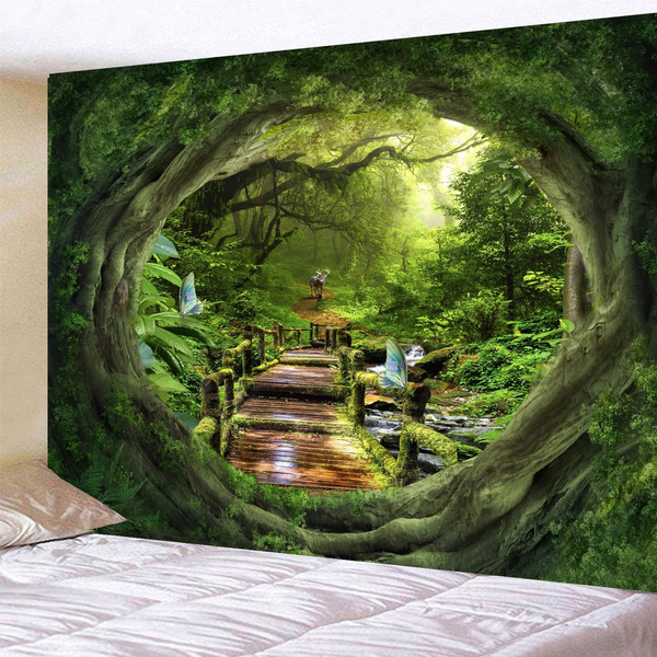 Landscape Tapestry Magic Forest Tapestry Wall Hanging Psychedelic Wall Tapestry Home Decor Wall Art Hanging Painting Wall Art Home Decor Tree Tapestry Wish