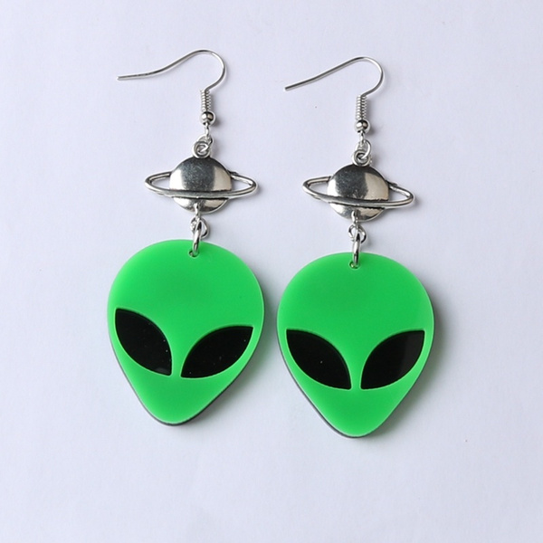 fluorescent green earrings