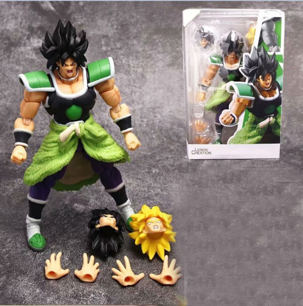 Black/green Hair SHF Broly Dragon Ball Broli Action Figure Toys Super ...