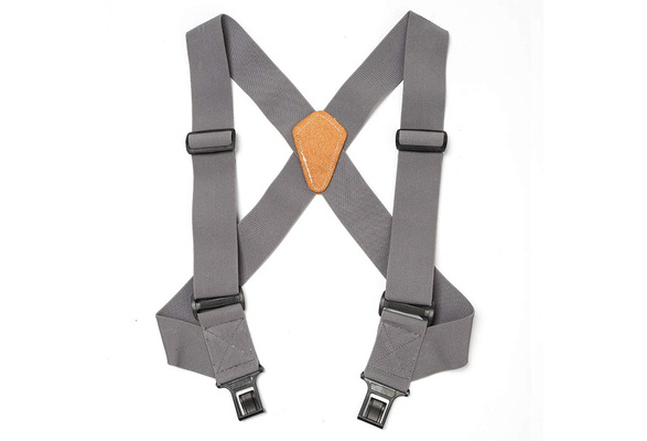 Doloise Men’s Heavy Duty Belt Loops X Back 1.4 Inch Suspenders with 4 Snap Hooks 