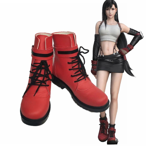 Telacos Final Fantasy VII FF7 Tifa Lockhart Cosplay Shoes Boots Custom Made 