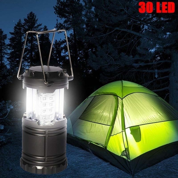 30 LED Camping Lantern Portable Collapsible Hiking Night Light Lamp Flashlight 