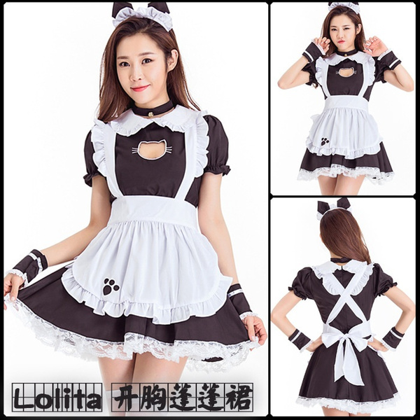 Open Breast Cat Maid Dress Lolita Kitty Princess Dress Puffy Skirt