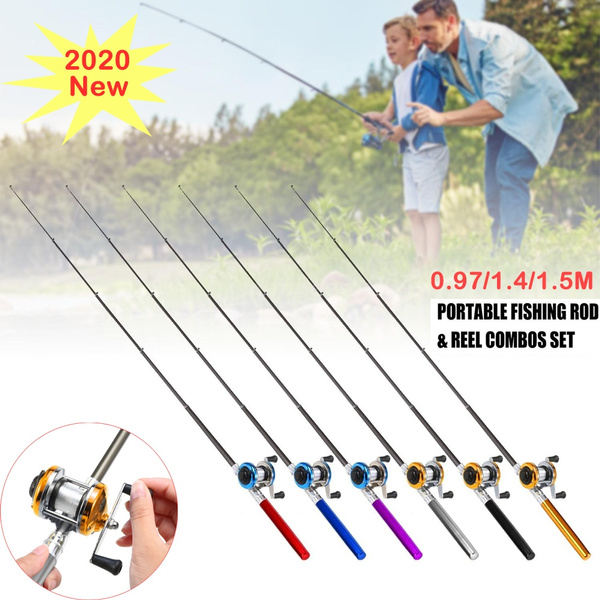 2020 New Telescopic Pocket Pen Fishing Rod Pole Fishing Reel Combos Set  Fishing Accessories