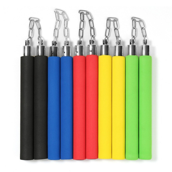 Milaloko Foam Training Nunchucks Paded Sponge Practice Nunchakus With Chain For Kids Adults Beginners And Kung Fu Lovers 2 Pack Red