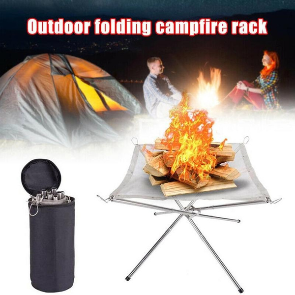 Portable Foldable Campfire Rack Outdoor, Small Portable Fire Pit For Camping