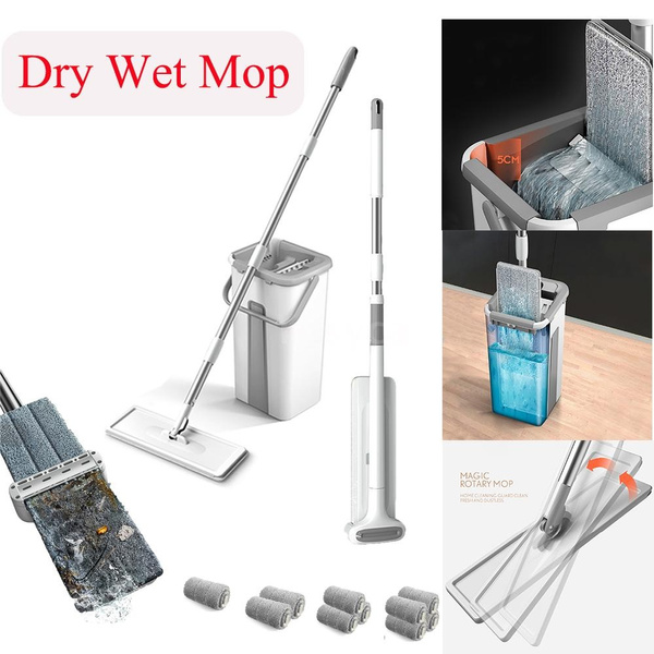 4PCS Microfiber Mop Pads Head Wet Dry Mops Refill For Flat Mop Base^ 