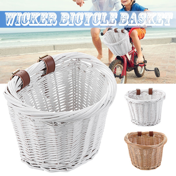 wicker bicycle basket leather straps