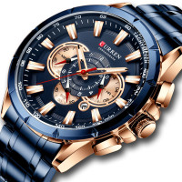 Hot Sale CURREN Brand Watch Mens Multifunctional Chronograph Calendar ...