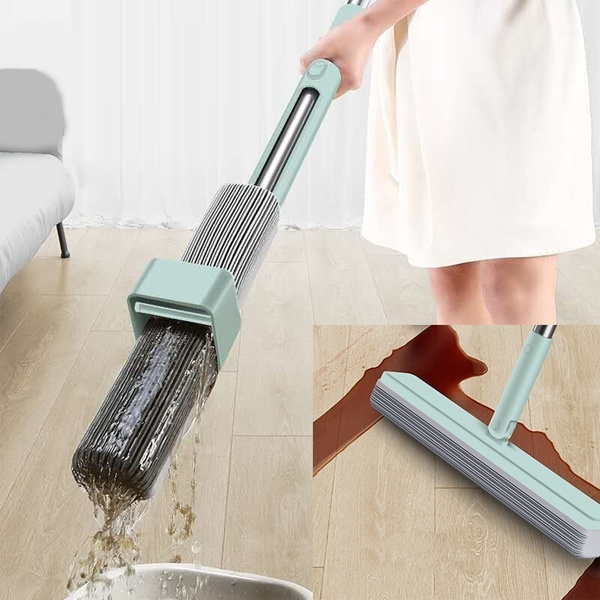 Begunstigde Weigering rivier 2020 New Hands-free Rubber Sponge Mop Flat Mop Household Scrape Water  Kitchen Cleaning Set | Wish
