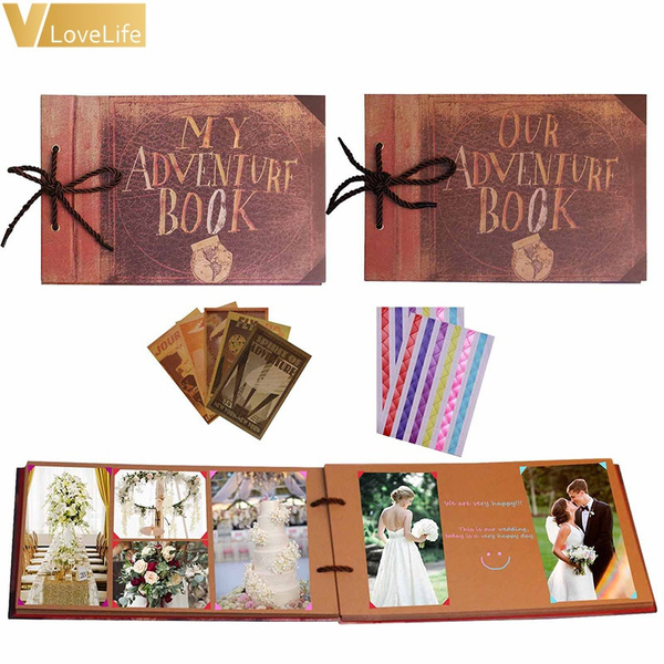 Our Adventure Book Scrapbook Handmade DIY Family Scrapbooking Album Retro  Style Wedding Album Guest Book Family/wedding/Birthday/Christmas  Photo-Album