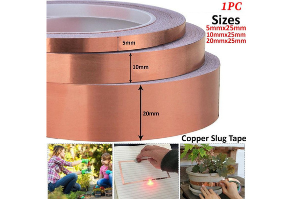 5mm/10mm/20mm *25m Copper Slug Tape Adhesive Copper Slug Snail Barrier Tape 