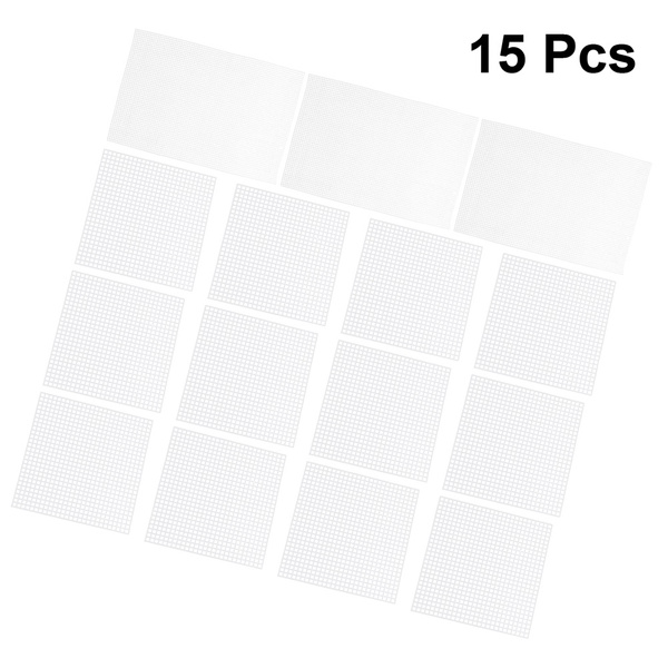 15 Pcs Plastic Canvas Sheets DIY Supplies Practical Handmade Cross-Stitch  Canvas Sheets Embroidery Sheet Sewing Mold for Cross Stitch DIY Coaster