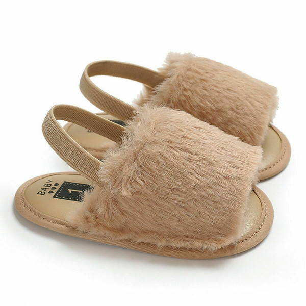 baby girl fur sandals