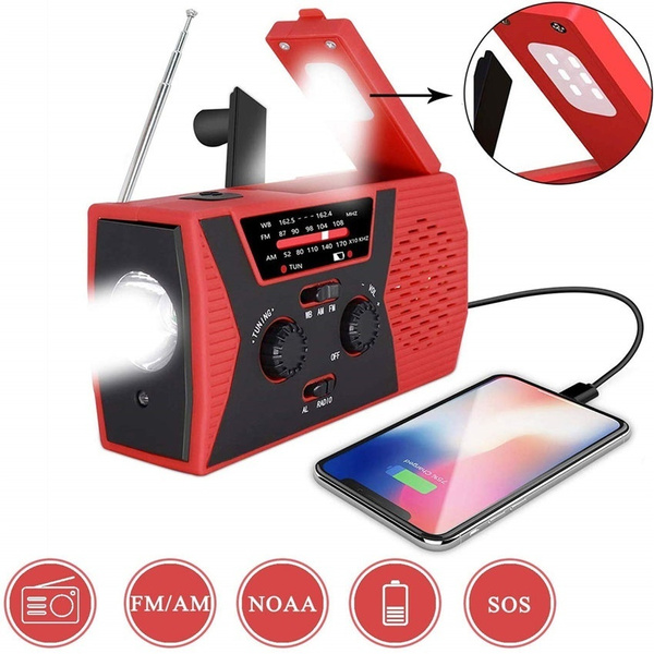 EMERGENCY HAND CRANK RADIO FLASHLIGHT USB CHARGER