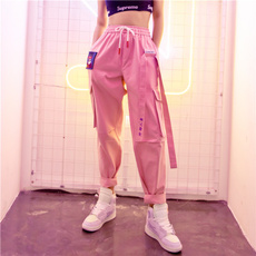 pink, womenoverallshighwaistpant, trousers, pants