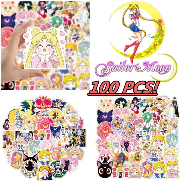 mixed style anime sailor moon sticker 100 pcs cute doodles stickers game console ps4 stickers laptop guitar skateboard car luggage helmet waterproof vinyl decal different cute stickers wish