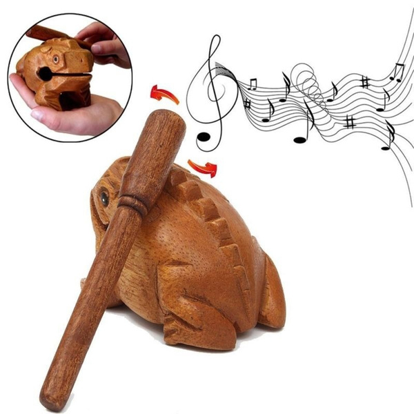 Wooden Lucky Frog Toy Clackers Kids Musical Instrument Percussion Toy U*mx 